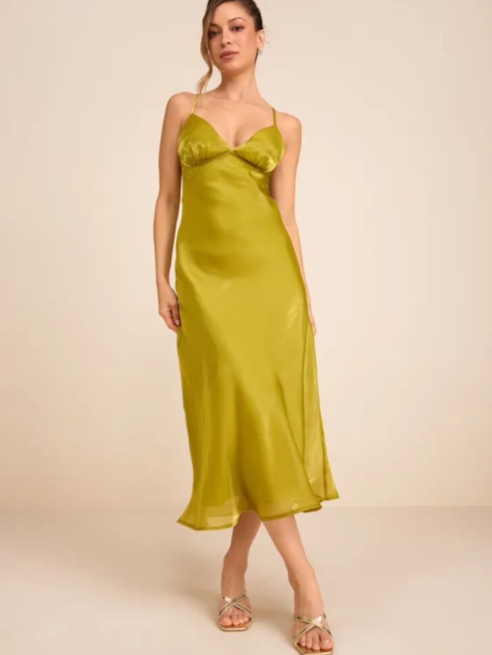 Chartreuse Satin Backless